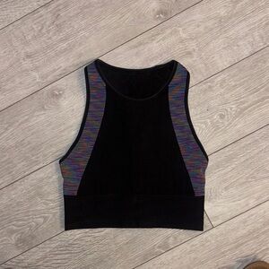 lululemon athletica Black and Multicolor Crop Top